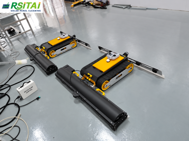 RSITAI tracked solar panel cleaning robots undergoing equipment testing