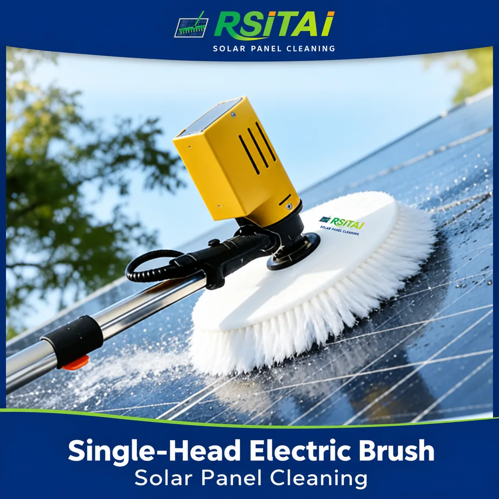 RSITAI single head solar panel cleaning brush in use