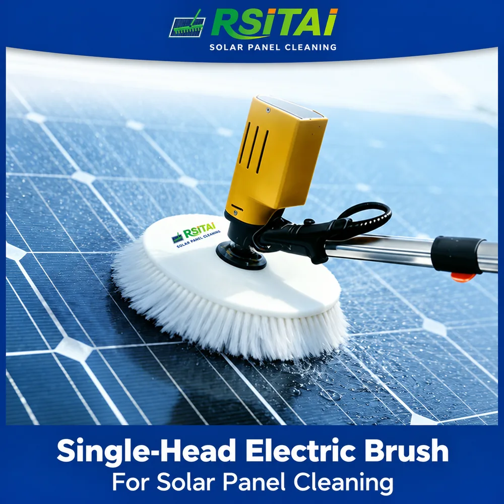 RSITAI single head solar panel cleaning brush in use